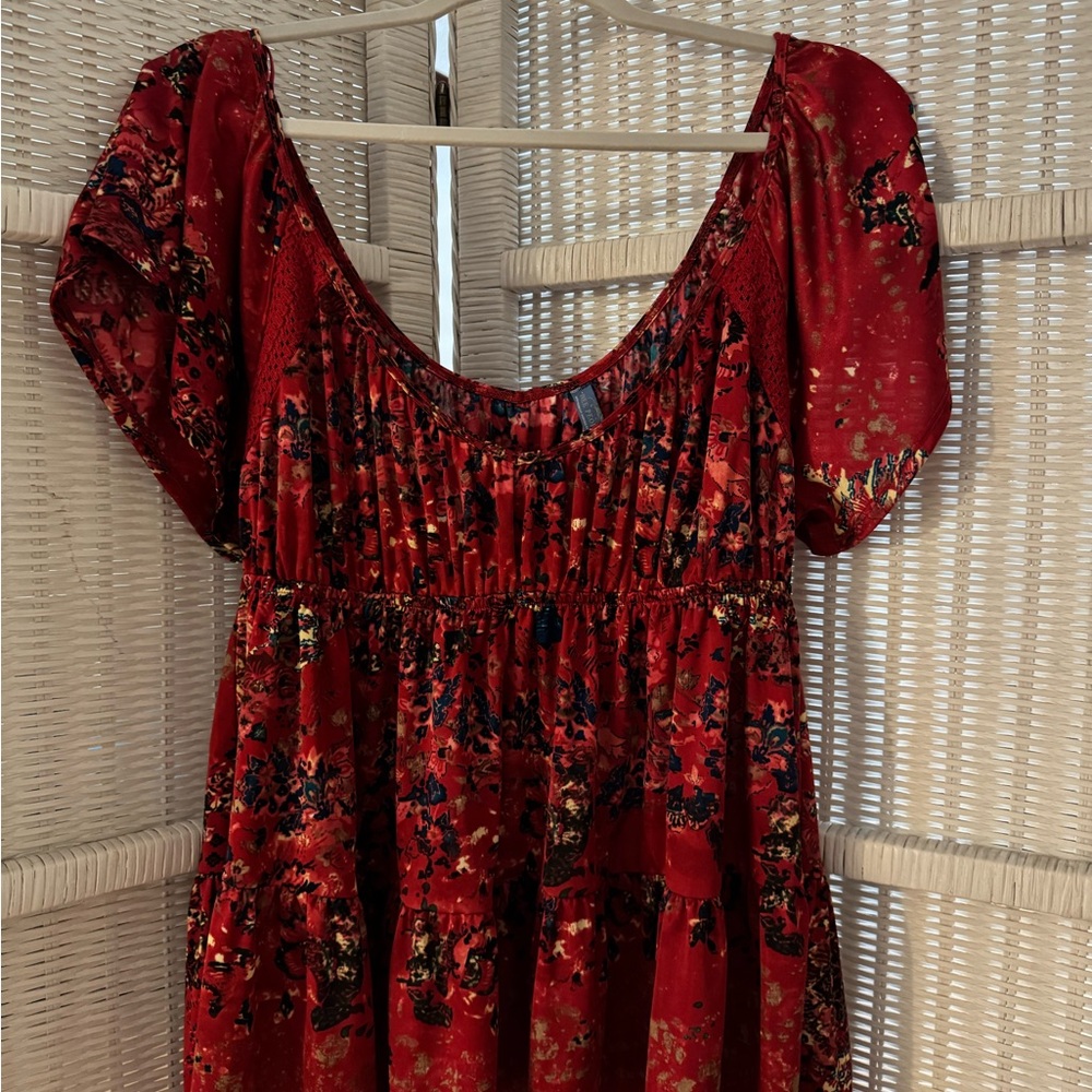 Free People Red Floral Camisole